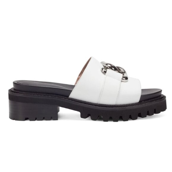 Aerosoles Women's Lima Slide Sandal, White Leather, 5 - Picture 1 of 1